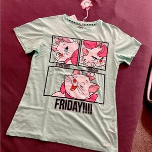 Disney Marie Friday! Soft Teal T-shirt. Brand New with Tags. Size XS (US 2-4)